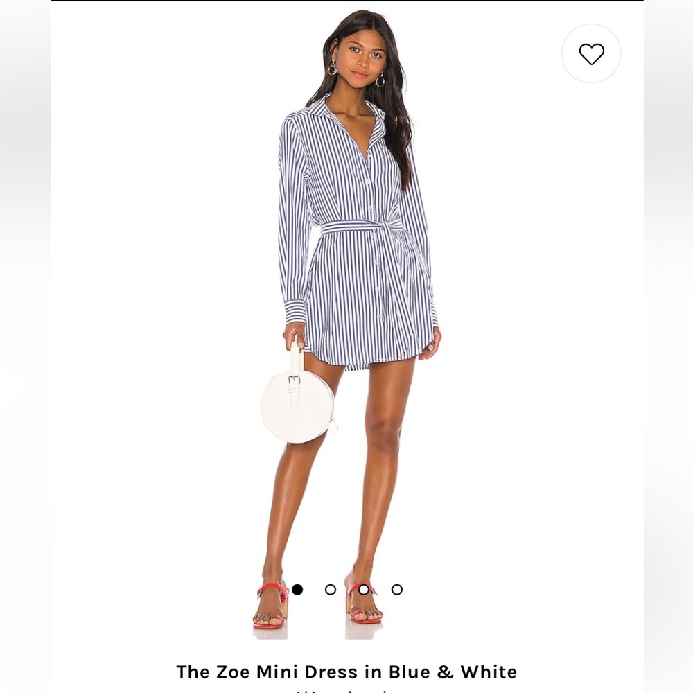 The Zoe Mini Dress in White & Blue